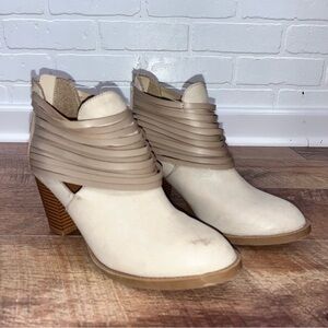 Rampage Verna Strappy Booties in Creamy Tan